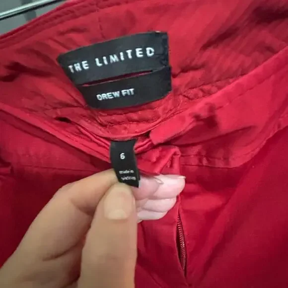 The Limited The Drew Fit Red Cropped Straight Leg Ankle Pants Size 6 - Picture 2 of 12